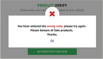Failed verification example